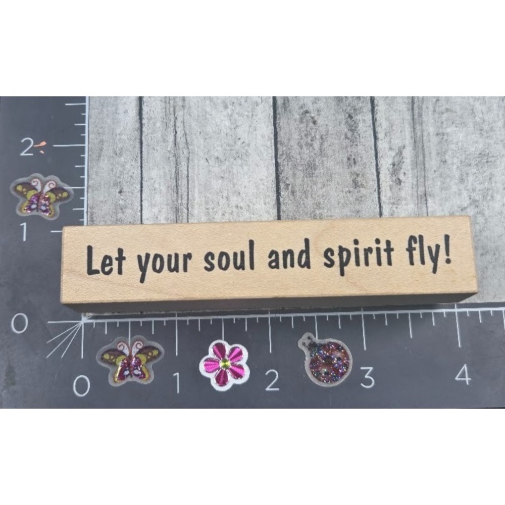 Stampa Rosa Let Your Soul And Spirit Fly! 11-1999 Rubber Stamp Wood #L36